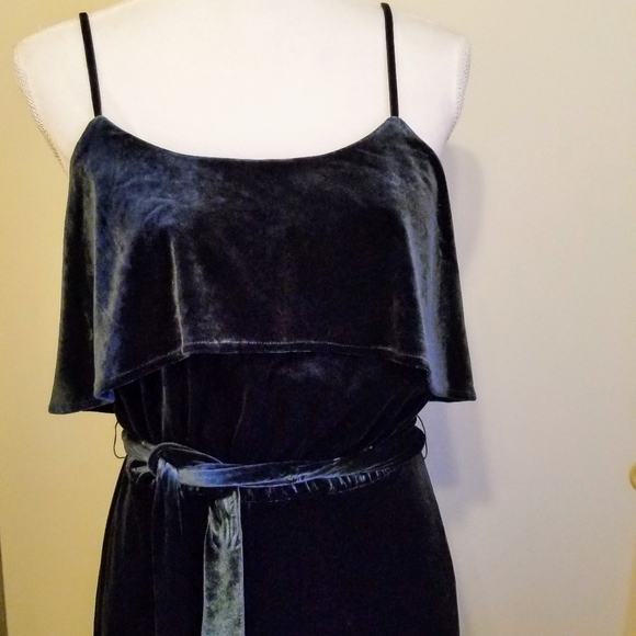 Ali & Jay Deep Green Velvet Jumpsuit - Picture 2 of 5